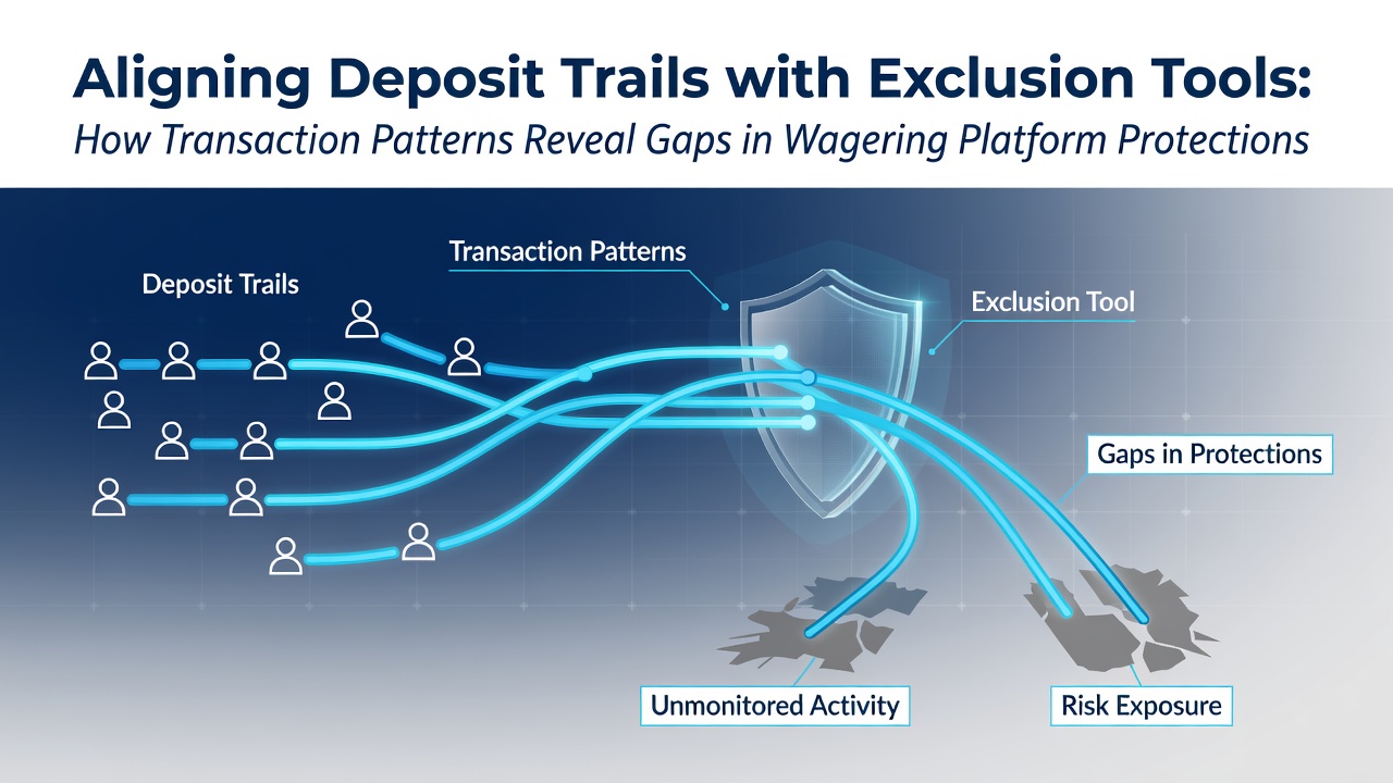 Visualization of deposit transaction trails intersecting with self-exclusion checkpoints on digital wagering platforms