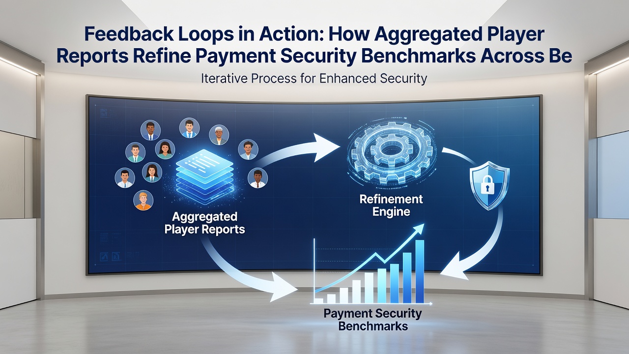 Infographic illustrating how player reports update security benchmarks across different betting platforms