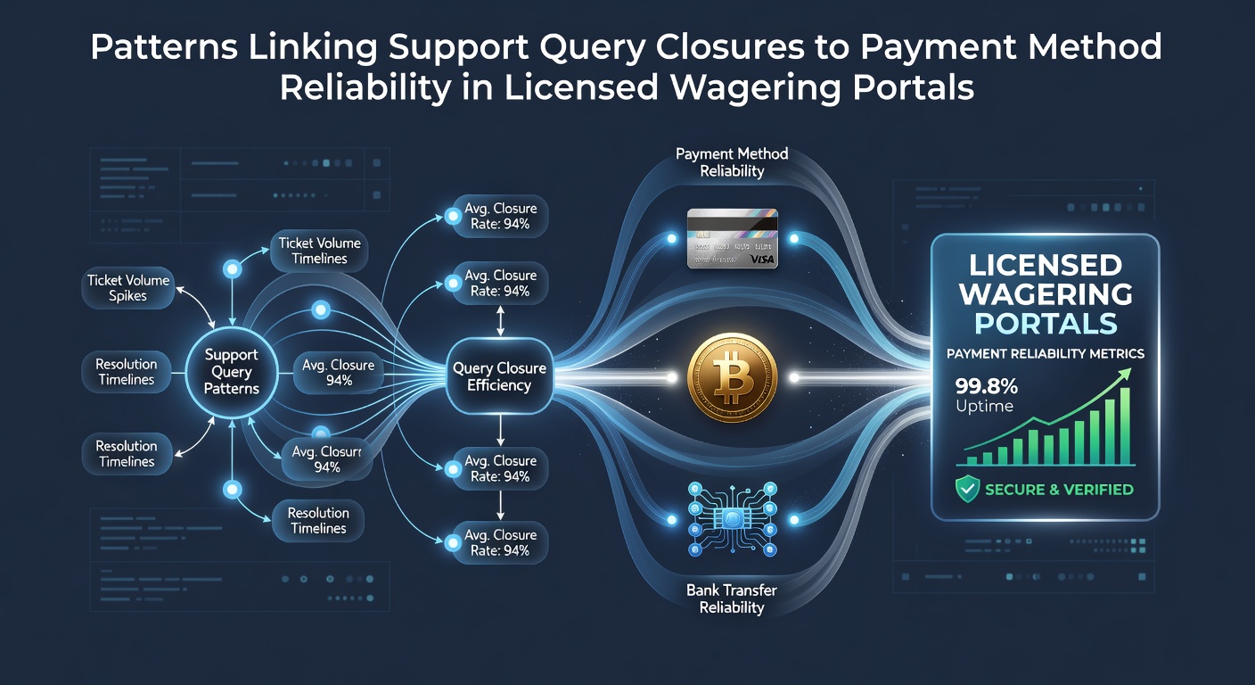 Analysis chart showing correlations between support ticket closures and payment reliability metrics in licensed wagering environments