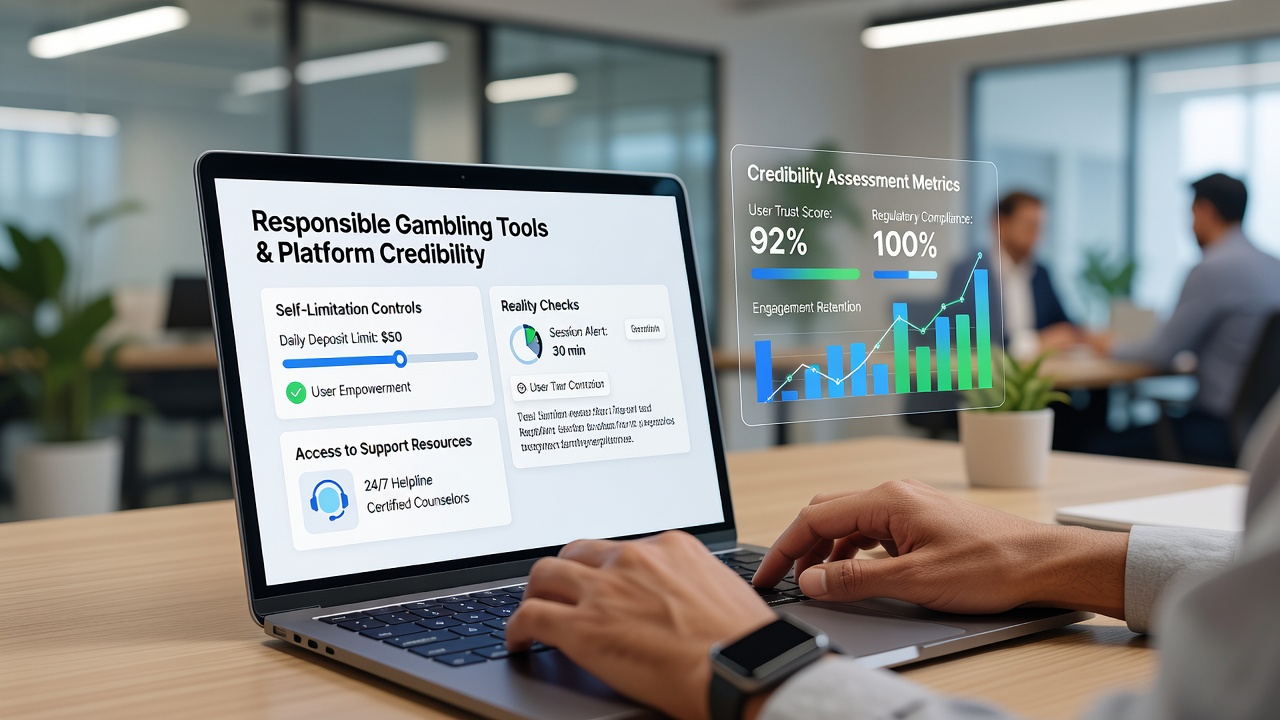 Chart showing correlation between responsible gambling tool adoption and platform credibility scores across multiple regions