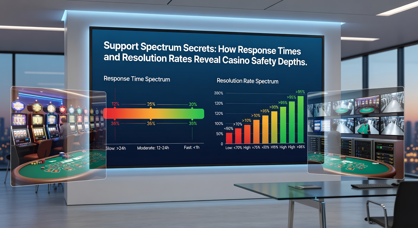 Graph illustrating casino support resolution rates over time, with bars comparing licensed versus unlicensed platforms and annotations on safety correlations